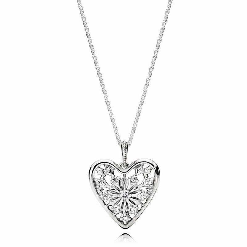 Pandora Heart Of Winter Necklace Ireland - Sterling Silver/Cubic Zirconia - 812453IPW